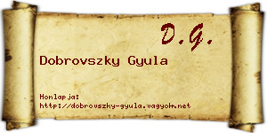 Dobrovszky Gyula névjegykártya