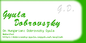gyula dobrovszky business card
